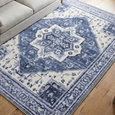 Washable Area Rugs for Living Room, Bedroom & Dining Room – Modern Soft Low Pile Non Slip Carpet – Pet Friendly Waterproof Foldable Rugs for Home