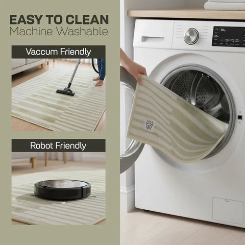 Washable Area Rugs for Living Room, Bedroom & Dining Room – Modern Soft Low Pile Non Slip Carpet – Pet Friendly Waterproof Foldable Rugs for Home
