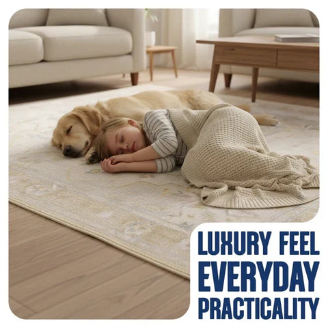 Washable Area Rugs for Living Room, Bedroom & Dining Room – Modern Soft Low Pile Non Slip Carpet – Pet Friendly Waterproof Foldable Rugs for Home