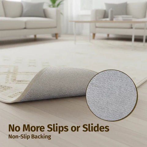 Washable Area Rugs for Living Room, Bedroom & Dining Room – Modern Soft Low Pile Non Slip Carpet – Pet Friendly Waterproof Foldable Rugs for Home