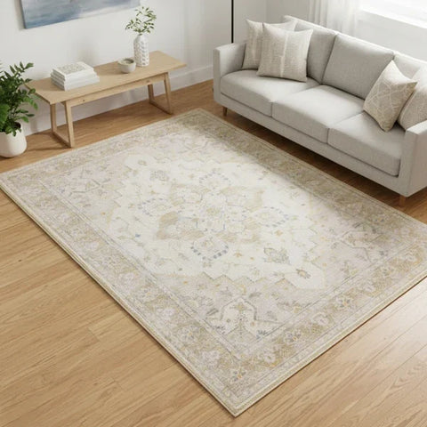 Washable Area Rugs for Living Room, Bedroom & Dining Room – Modern Soft Low Pile Non Slip Carpet – Pet Friendly Waterproof Foldable Rugs for Home