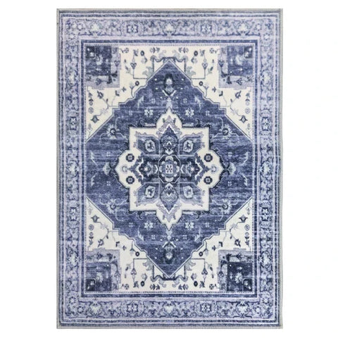 Washable Area Rugs for Living Room, Bedroom & Dining Room – Modern Soft Low Pile Non Slip Carpet – Pet Friendly Waterproof Foldable Rugs for Home